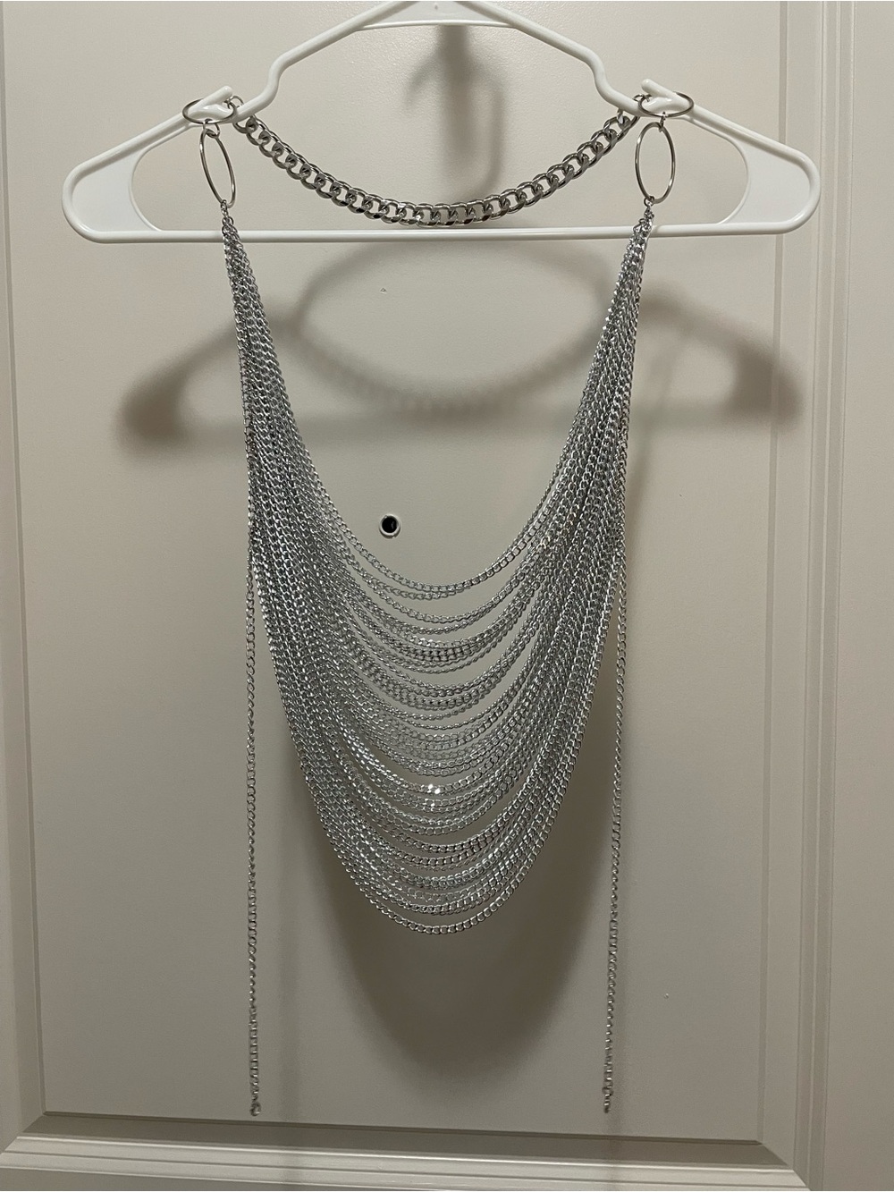 Silver Multi-Layer Chain Body Necklace - Women Jewelry